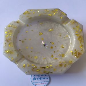 Cenicero redondo blanco